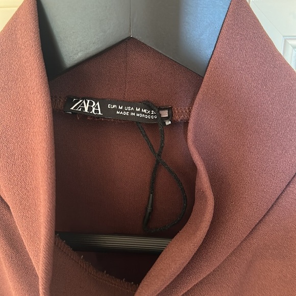 ZARA Sleeveless Mockneck 🍁 Size M Brown - Picture 3 of 6